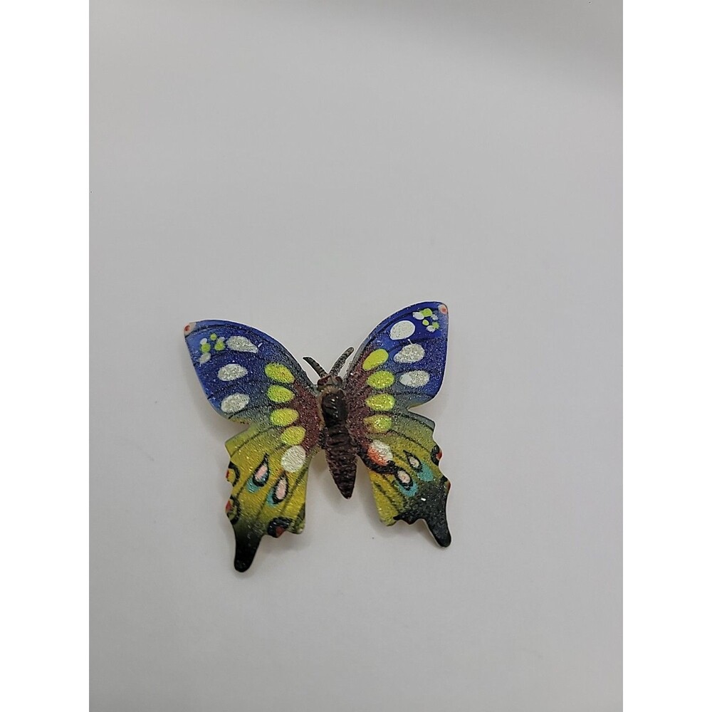 Vintage Butterfly Brooch Acrylic Colorful Pin Marked Korea Jewelry - Picture 2 of 12